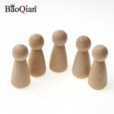 5Pcs Creative Five People Wooden Peg Dolls Toy People Manual Painting Dolls Crafts Graffiti Unfinished Solid Wood DIY Wood Craft