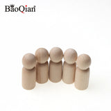5Pcs Creative Five People Wooden Peg Dolls Toy People Manual Painting Dolls Crafts Graffiti Unfinished Solid Wood DIY Wood Craft