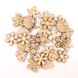 Home Decoration Hanging Ornament Accessory Painting Scrapbooking Craft Wooden DIY Animal Plant Cake Shape Handmade 20-40mm MZ281