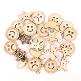 Home Decoration Hanging Ornament Accessory Painting Scrapbooking Craft Wooden DIY Animal Plant Cake Shape Handmade 20-40mm MZ281