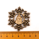 Handmade Wooden Crafts Home Decoration Accessories Scrapbooks Painting DIY Christmas Festival Snowflake Pattern 45-50mm 10pcs