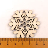 Handmade Wooden Crafts Home Decoration Accessories Scrapbooks Painting DIY Christmas Festival Snowflake Pattern 45-50mm 10pcs