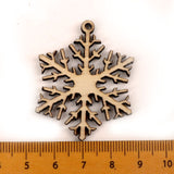 Handmade Wooden Crafts Home Decoration Accessories Scrapbooks Painting DIY Christmas Festival Snowflake Pattern 45-50mm 10pcs