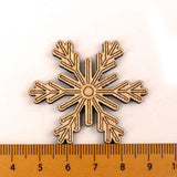 Handmade Wooden Crafts Home Decoration Accessories Scrapbooks Painting DIY Christmas Festival Snowflake Pattern 45-50mm 10pcs