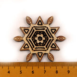 Handmade Wooden Crafts Home Decoration Accessories Scrapbooks Painting DIY Christmas Festival Snowflake Pattern 45-50mm 10pcs