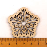 Handmade Wooden Crafts Home Decoration Accessories Scrapbooks Painting DIY Christmas Festival Snowflake Pattern 45-50mm 10pcs