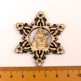 Handmade Wooden Crafts Home Decoration Accessories Scrapbooks Painting DIY Christmas Festival Snowflake Pattern 45-50mm 10pcs
