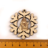 Handmade Wooden Crafts Home Decoration Accessories Scrapbooks Painting DIY Christmas Festival Snowflake Pattern 45-50mm 10pcs