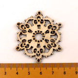 Handmade Wooden Crafts Home Decoration Accessories Scrapbooks Painting DIY Christmas Festival Snowflake Pattern 45-50mm 10pcs