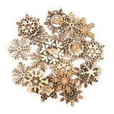 Handmade Wooden Crafts Home Decoration Accessories Scrapbooks Painting DIY Christmas Festival Snowflake Pattern 45-50mm 10pcs