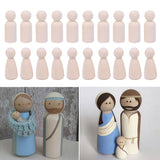 10pcs/set Kits Peg Dolls Unfinished Wooden People Craft Kids Set 34*12mm Non-tonic Accessories Figures High Quality