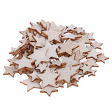 100Pcs/Set Wood Star DIY Christmas Scrapbooking Party DIY Decorations Chipboard Fashion Wooden Home Decor