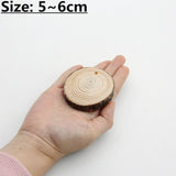 1pcs 5-15mm Unfinished Natural Cut Long Round Plate Wooden Chips Discs  Crafts Painting Decoration Slices Circles Ornament Gifts