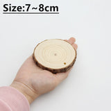 1pcs 5-15mm Unfinished Natural Cut Long Round Plate Wooden Chips Discs  Crafts Painting Decoration Slices Circles Ornament Gifts