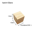 Wooden Square Blocks Unfinished Wood Solid Wood Cube Mini Cubes DIY Woodwork Craft Embellishment for Wedding Christmas Party