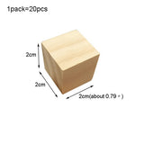 Wooden Square Blocks Unfinished Wood Solid Wood Cube Mini Cubes DIY Woodwork Craft Embellishment for Wedding Christmas Party