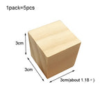 Wooden Square Blocks Unfinished Wood Solid Wood Cube Mini Cubes DIY Woodwork Craft Embellishment for Wedding Christmas Party