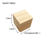 Wooden Square Blocks Unfinished Wood Solid Wood Cube Mini Cubes DIY Woodwork Craft Embellishment for Wedding Christmas Party
