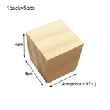 Wooden Square Blocks Unfinished Wood Solid Wood Cube Mini Cubes DIY Woodwork Craft Embellishment for Wedding Christmas Party