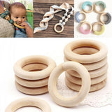 10pcs Natural Natural Rings Children Kids DIY Wooden Jewelry Making Crafts Baby Wooden Teething Rings 15 20 30 65 70mm VUE5506