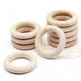 10pcs Natural Natural Rings Children Kids DIY Wooden Jewelry Making Crafts Baby Wooden Teething Rings 15 20 30 65 70mm VUE5506